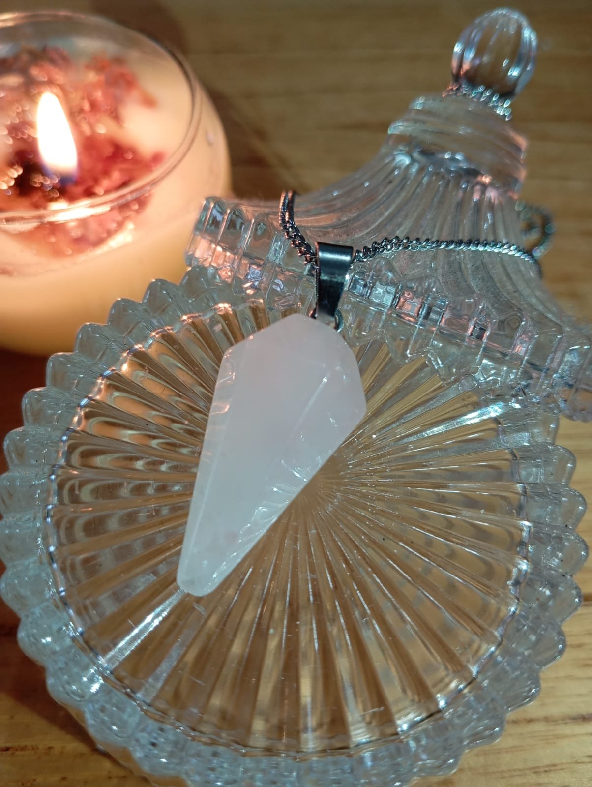 Péndulo de Cuarzo Rosa